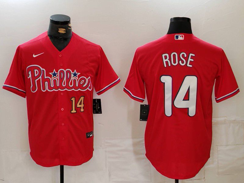Men Philadelphia Phillies #14 Rose Red Nike Game 2024 MLB Jersey style 2->philadelphia phillies->MLB Jersey
